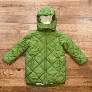 Amazon Essentials Girls Long-Sleeve Quilted Cocoon Puffer Coat - Size S - Olive